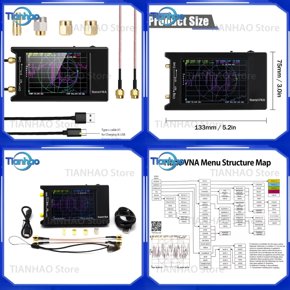 Power Tools Vector - Analyseur d'antenne Nano VNA-H4 pour analyseur
